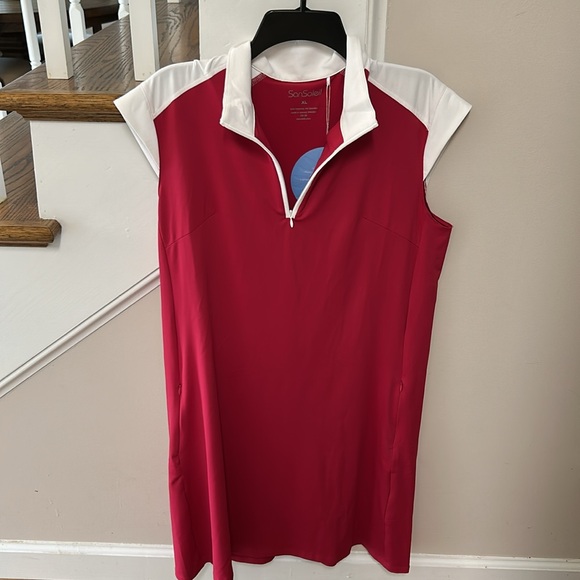 SanSoleil XL NEW Women's Red Sleeveless Dress UV 50 - Picture 4 of 15